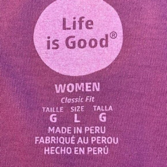 LIFE is a Good red wine glass classic fit shirt top tee long sleeve size Large - Picture 4 of 5